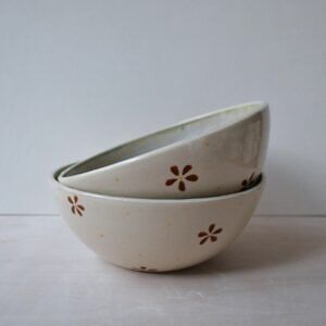 Miska w kwiatki - zielona