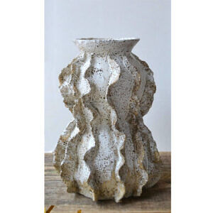 Wazon ceramiczny - falisty - biały