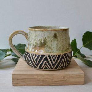 Kubek ze wzorkiem- zielony