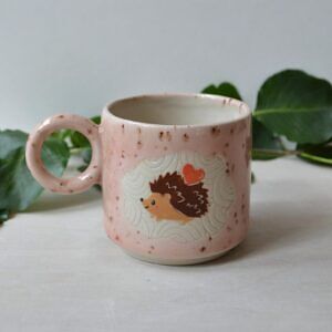 Kubek z jeżykiem - róż - 220 ml