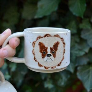 Kubek - Buldog Francuski - brąz