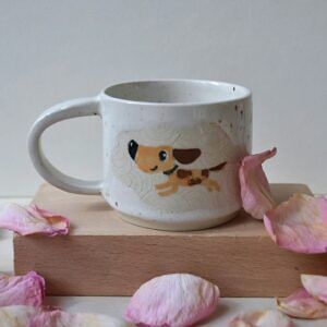 Kubek z pieskiem - biały